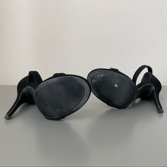 ✖️SOLD✖️ ANNE MICHELLE Enzo Black Nubuck Ankle Strap Heels - Picture 5 of 10